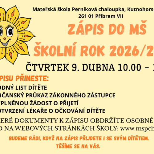 ZÁPIS DO MATEŘSKÉ ŠKOLY
